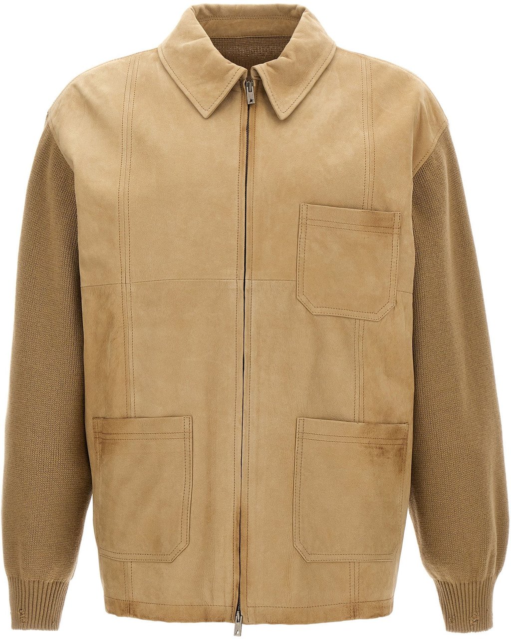 Golden Goose Beige Cowhide Leather Jacket Beige