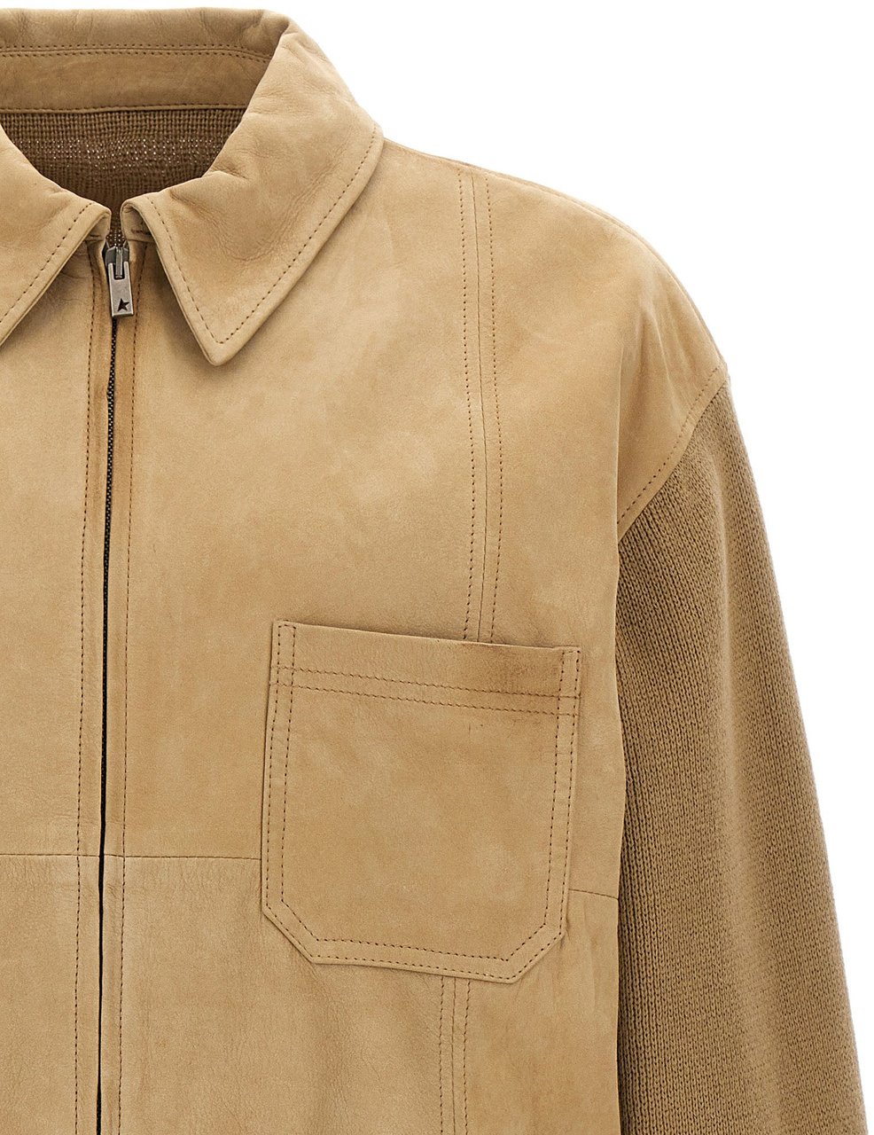 Golden Goose Beige Cowhide Leather Jacket Beige