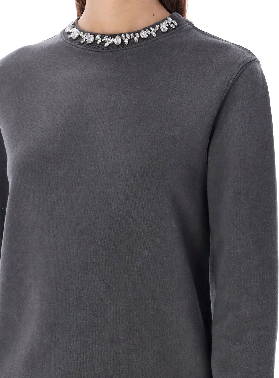 Golden Goose Fleece Strass Collar Sweatshirt Grijs