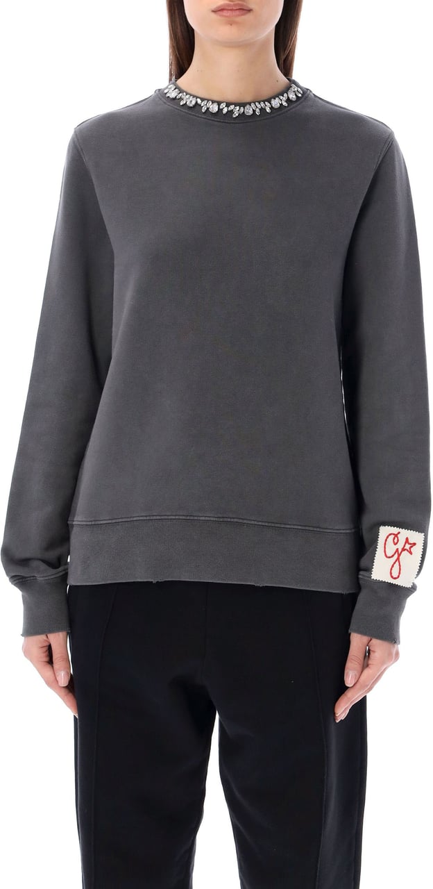Golden Goose Fleece Strass Collar Sweatshirt Grijs