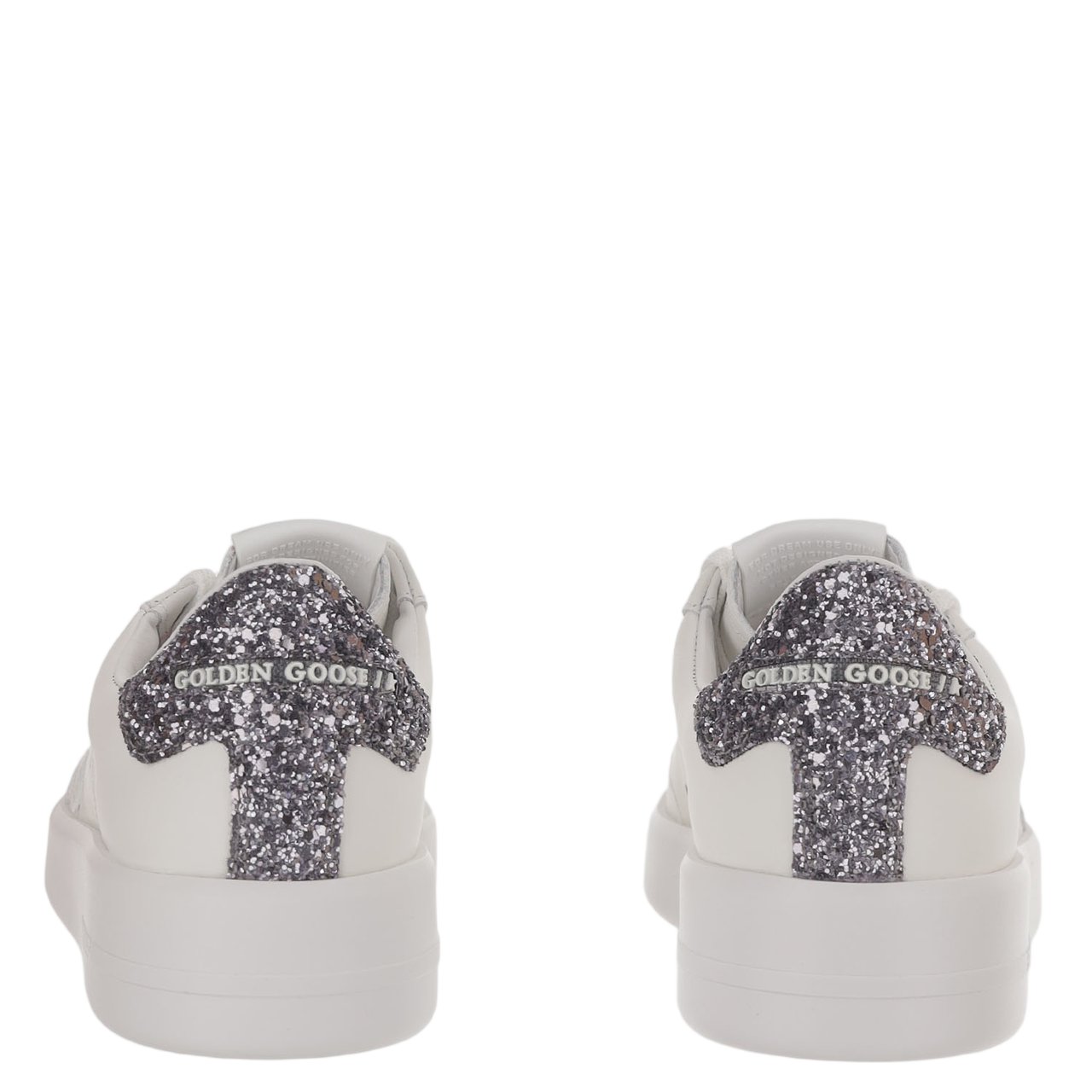 Golden Goose Leather Star Patch Glitter Sneakers Grijs