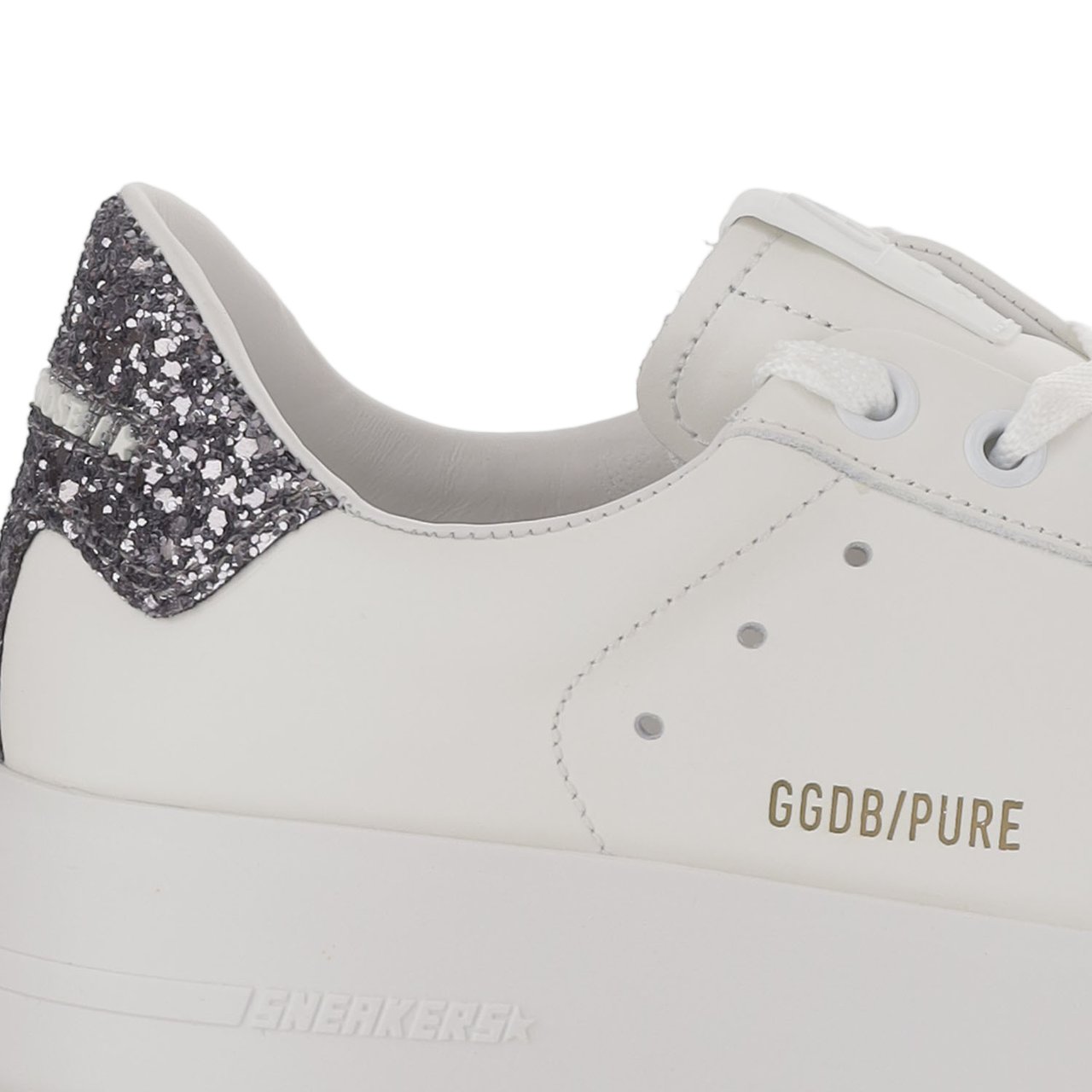 Golden Goose Leather Star Patch Glitter Sneakers Grijs