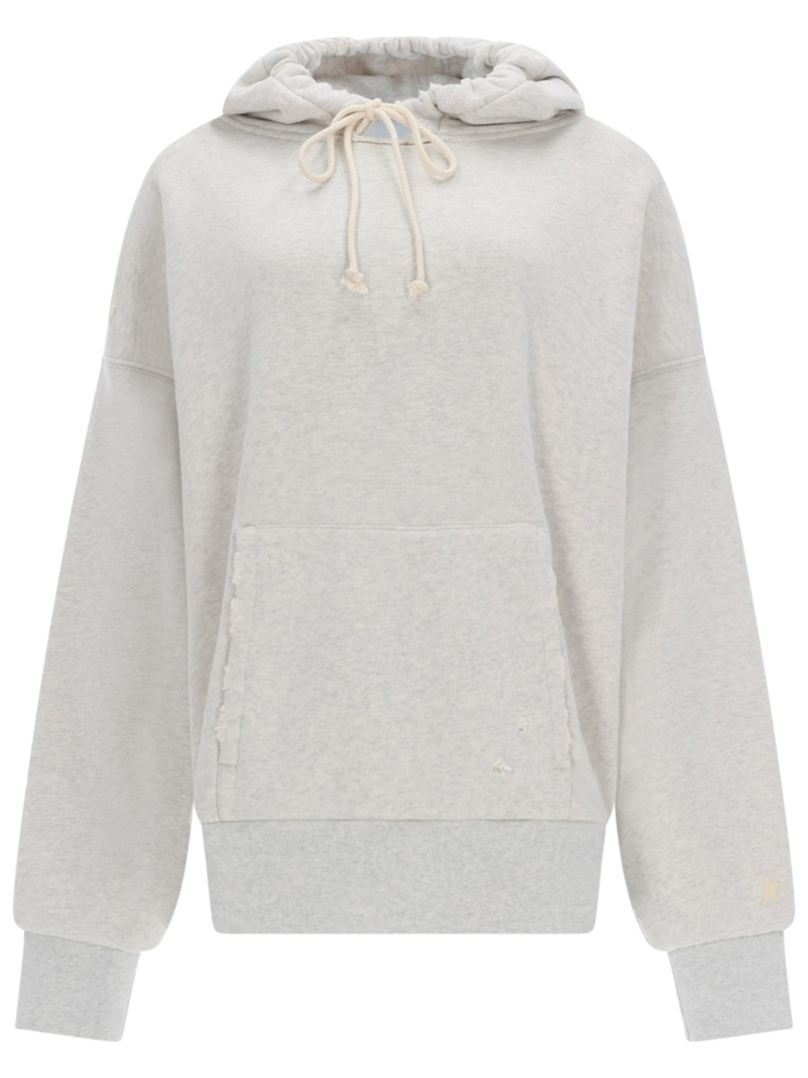 Golden Goose Star Cotton Heathered Oversized Hoodie Wit