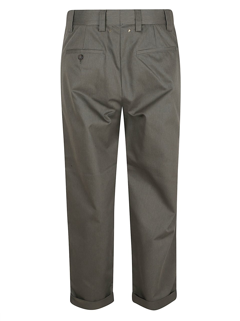 Golden Goose Straight-Leg Trousers with Gold Star Detail Grijs