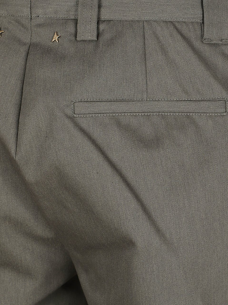 Golden Goose Straight-Leg Trousers with Gold Star Detail Grijs