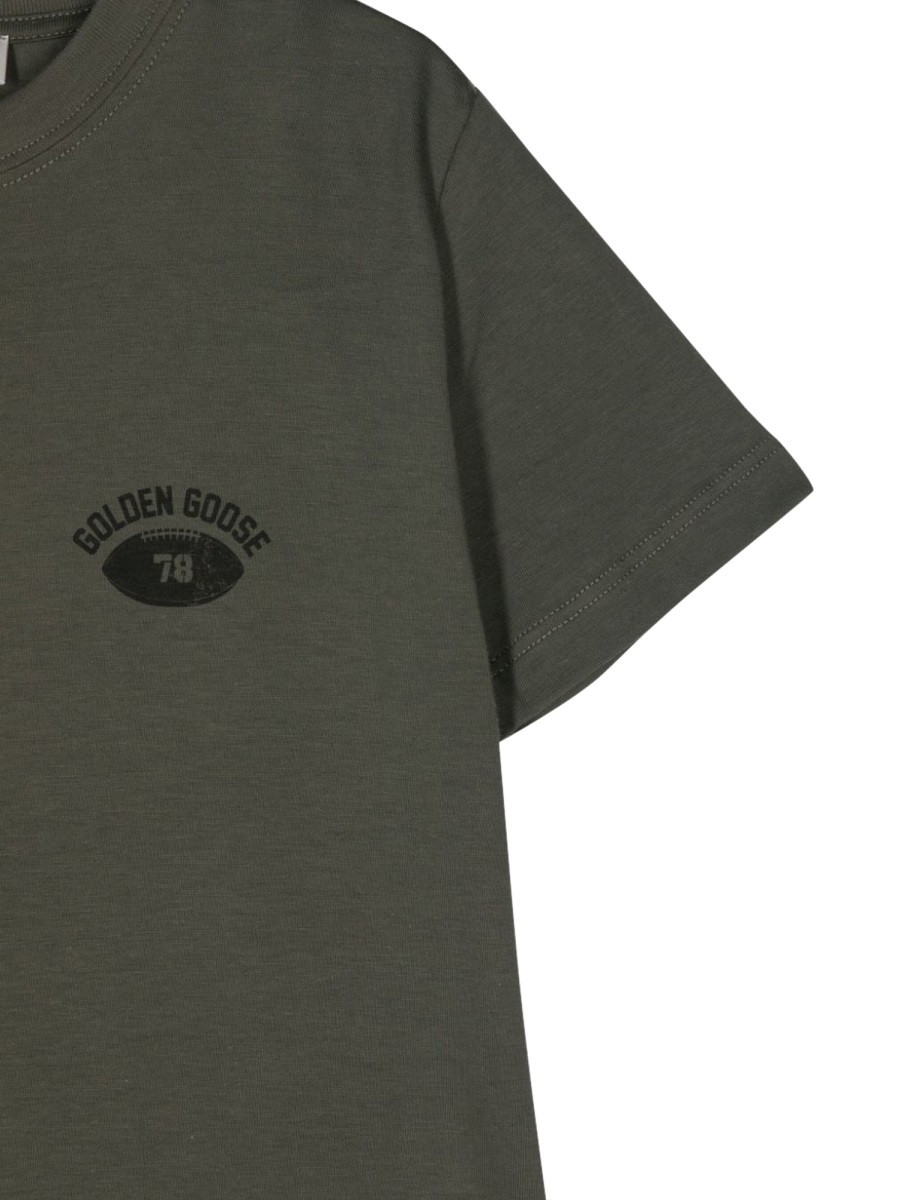 Golden Goose journey/ boy's t-shirt/ cotton jersey golden state print 78 Groen