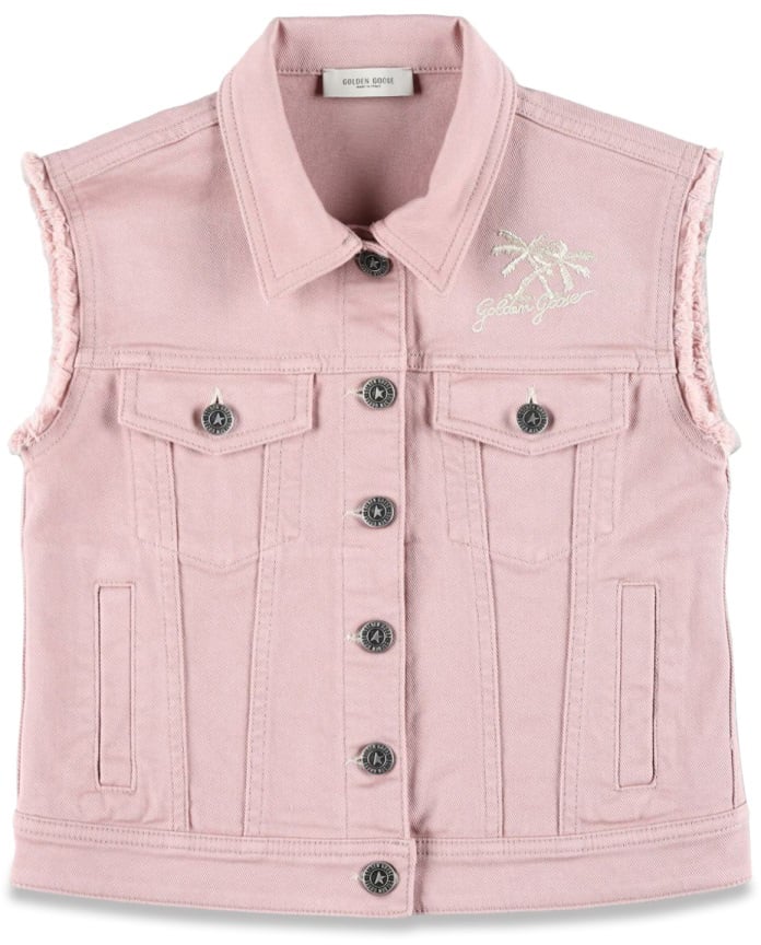 Golden Goose SLEEVELESS DENIM VEST Roze