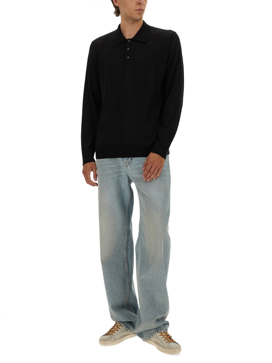 Golden Goose WOOL POLO. Zwart