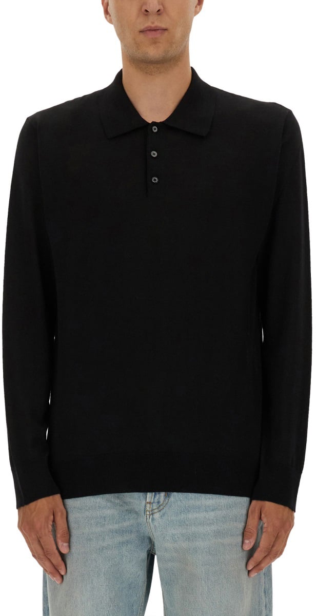 Golden Goose WOOL POLO. Zwart
