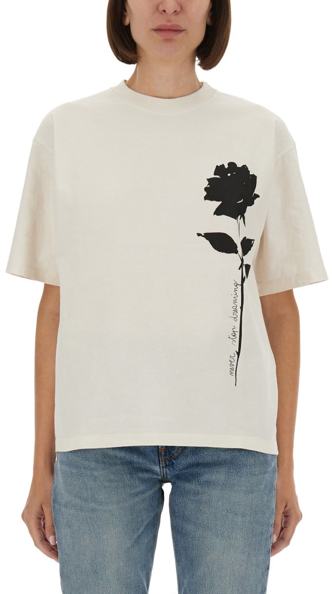 Golden Goose "JOURNEY" T-SHIRT WITH PRINT Wit