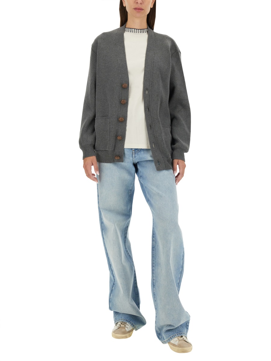 Golden Goose CARDIGAN WITH LOGO Grijs