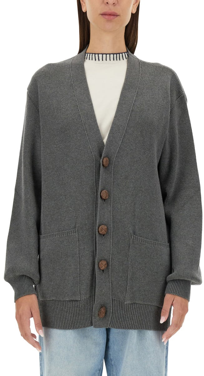 Golden Goose CARDIGAN WITH LOGO Grijs