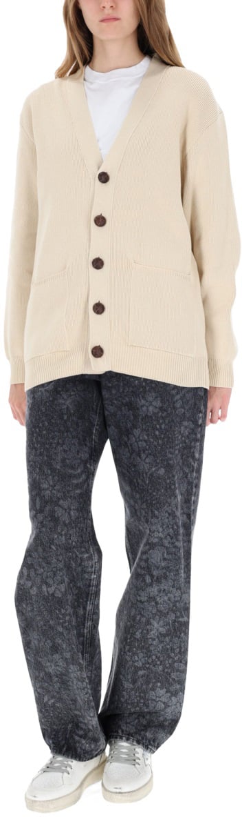 Golden Goose CARDIGAN WITH LOGO Beige