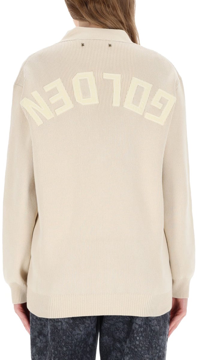 Golden Goose CARDIGAN WITH LOGO Beige
