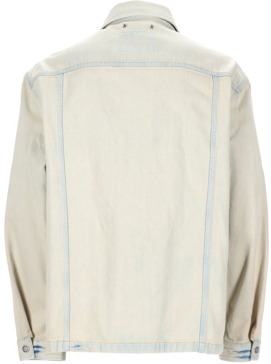 Golden Goose GIACCA IN DENIM CON TASCA RICAMATA Beige