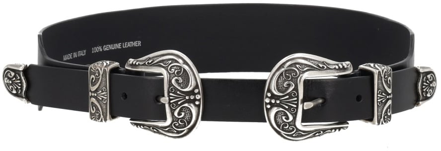 Golden Goose DOUBLE BUCKLE BELT Zwart