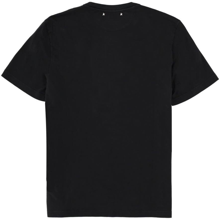 Golden Goose T-SHIRT WITH "FLAG" PRINT Zwart