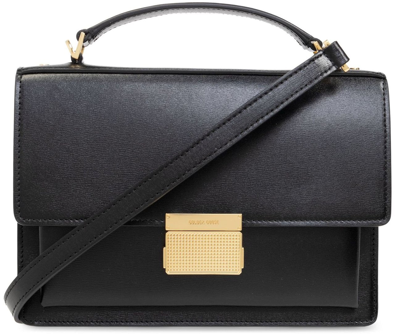 Golden Goose Venezia Bag Black Palmellato Leather Handbag Zwart