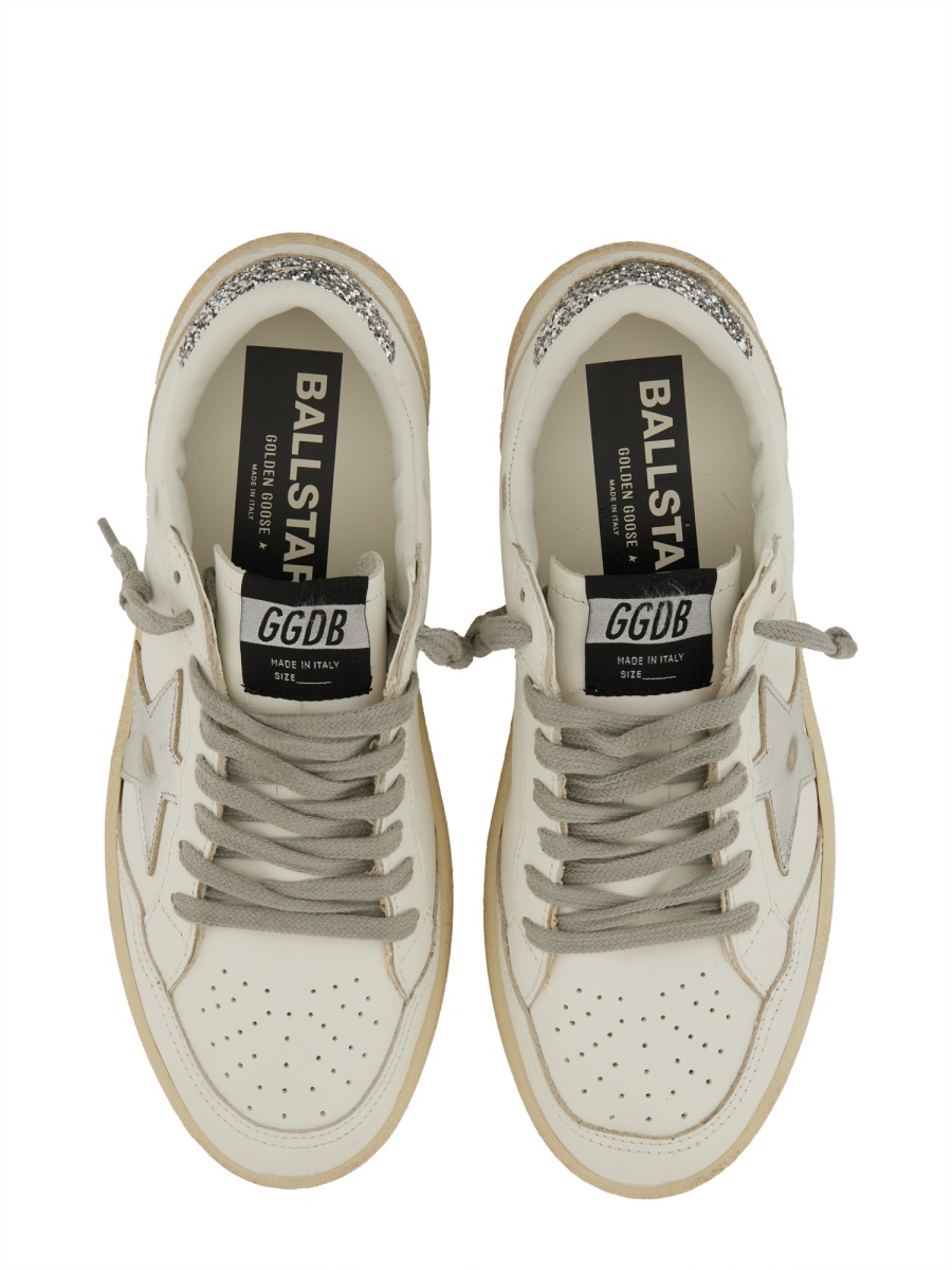 Golden Goose White Leather Ballstar 2 Sneakers Zilver