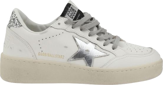 Golden Goose Silver Calf Leather Bos Taurus Low Top Sneakers Zilver
