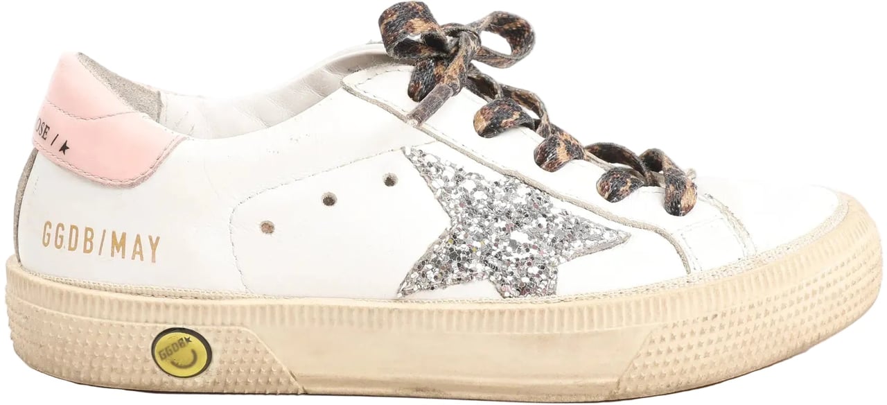 Golden Goose Golden Goose Glitter Star Kids Sneakers in White x Pink, Size 28 EU Wit
