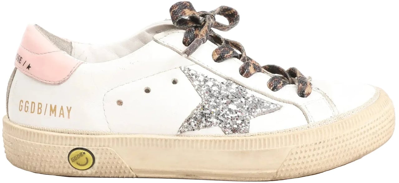 Golden Goose Golden Goose Glitter Star Kids Sneakers in White x Pink, Size 28 EU Divers