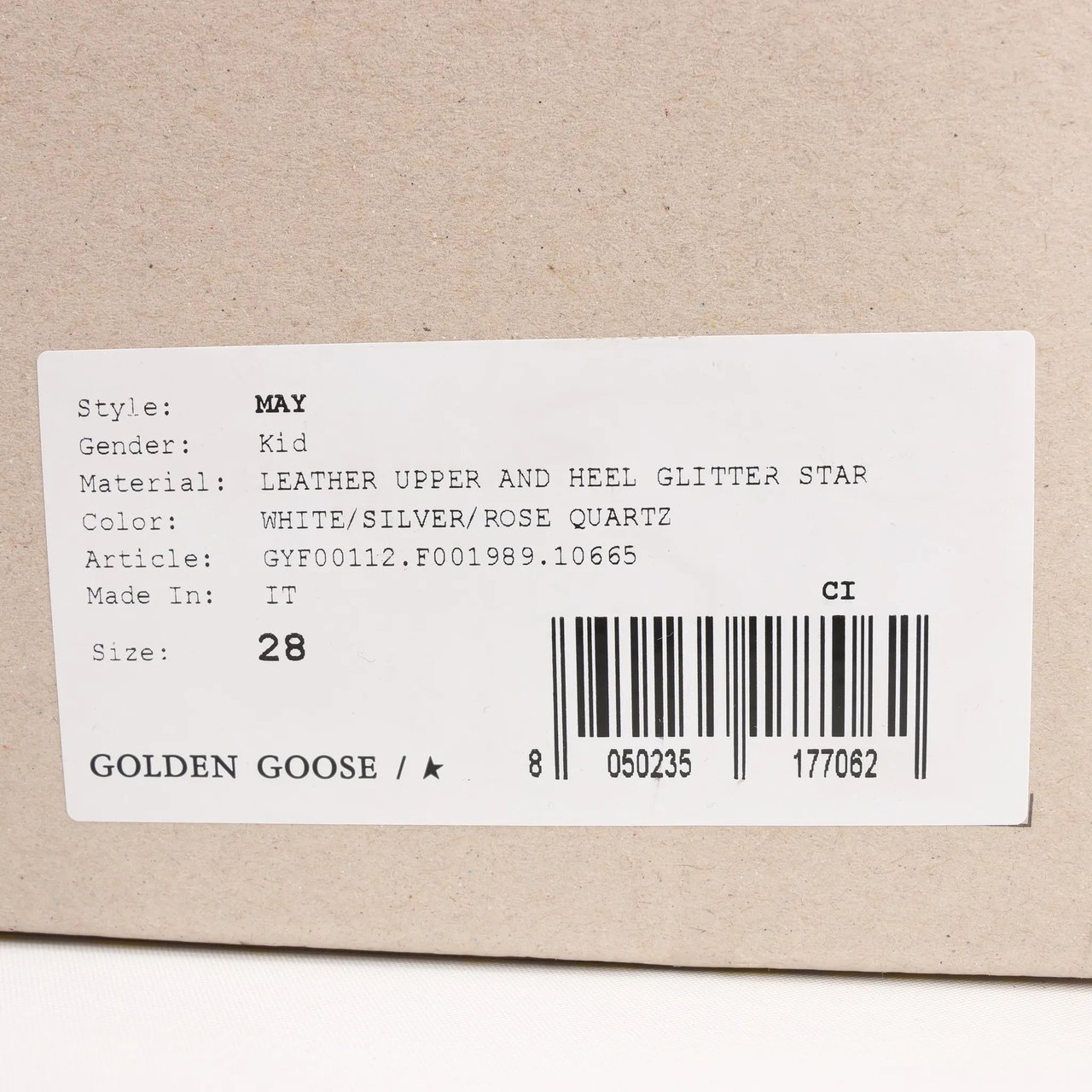 Golden Goose Glitter Star Kids Sneakers in White x Pink, Size 28 EU Divers