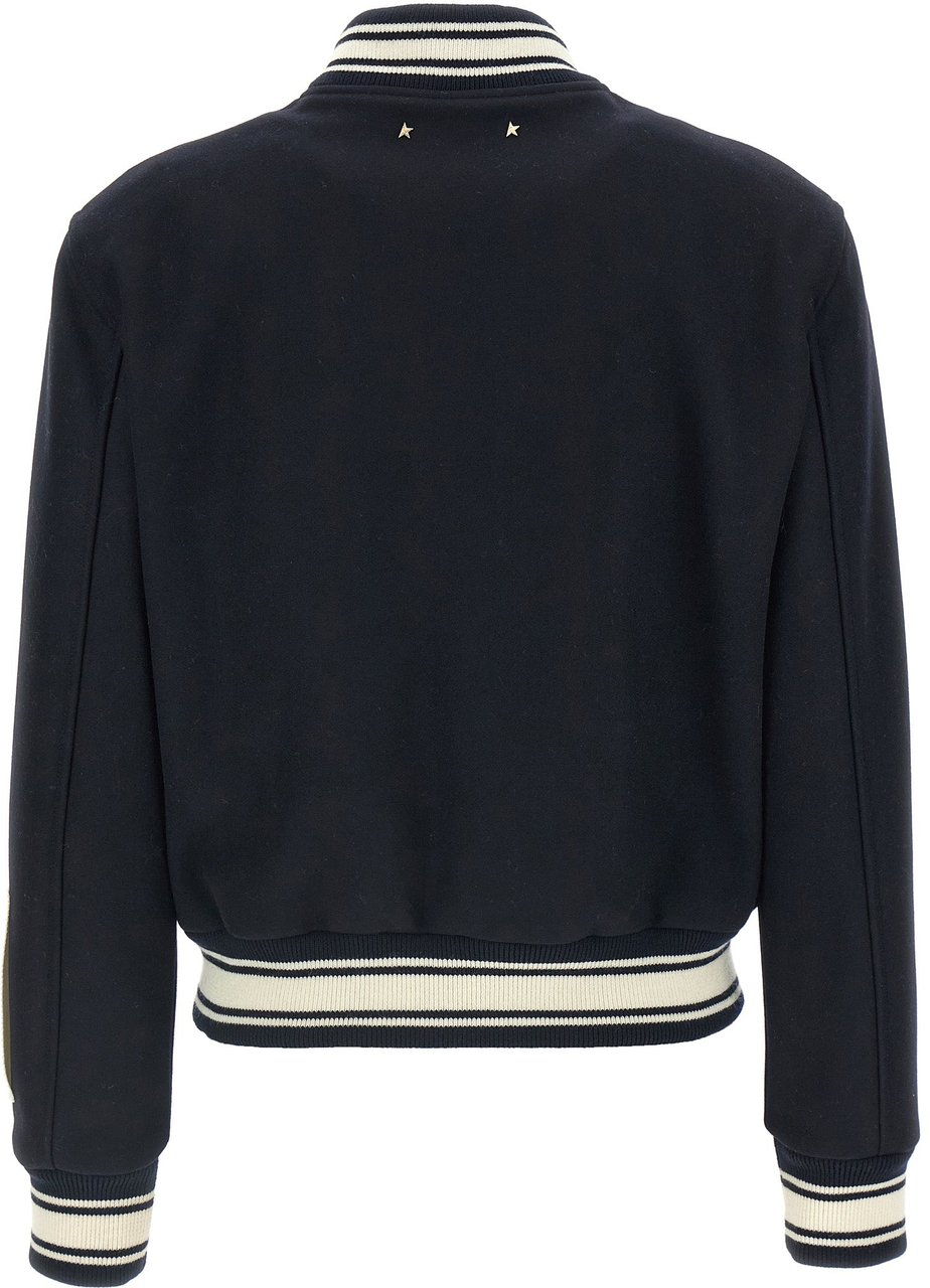 Golden Goose Blue Virgin Wool Bomber Blauw