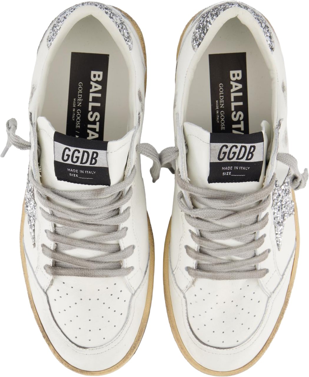 Golden Goose Dames Ballstar Sneaker Wit/Glitter Blauw