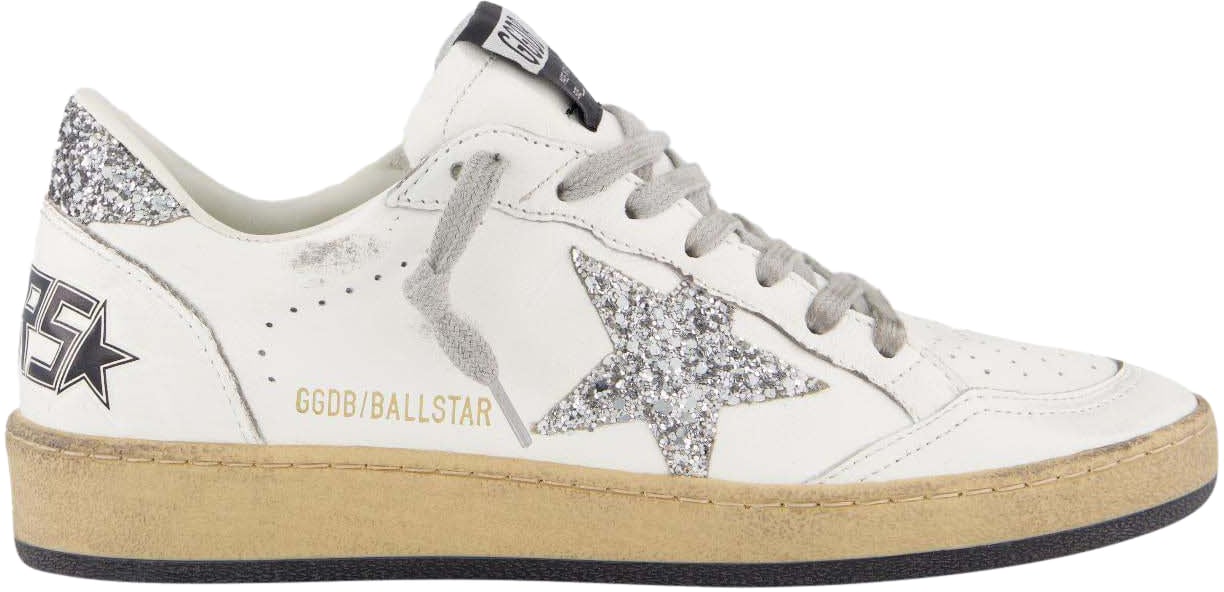 Golden Goose Dames Ballstar Sneaker Wit/Glitter Blauw