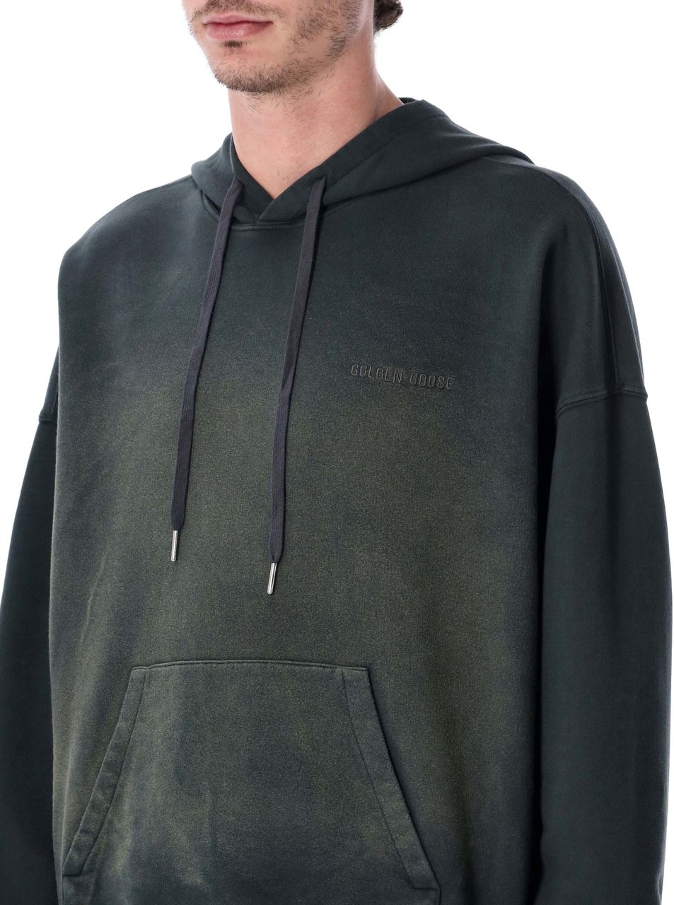 Golden Goose Hoodie Bleached Wash Bleached Washed Black Donkergrijs