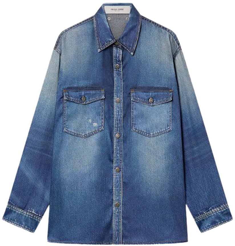 Golden Goose Shirts Blu Blauw