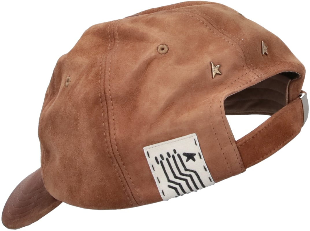 Golden Goose Brown Suede Adjustable Metal Star Hat Bruin