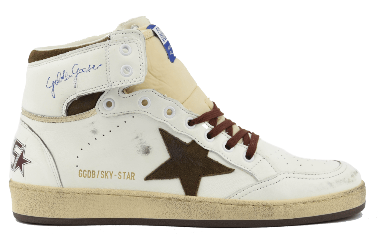 Golden Goose Skystar White Beige Chocolat Wit