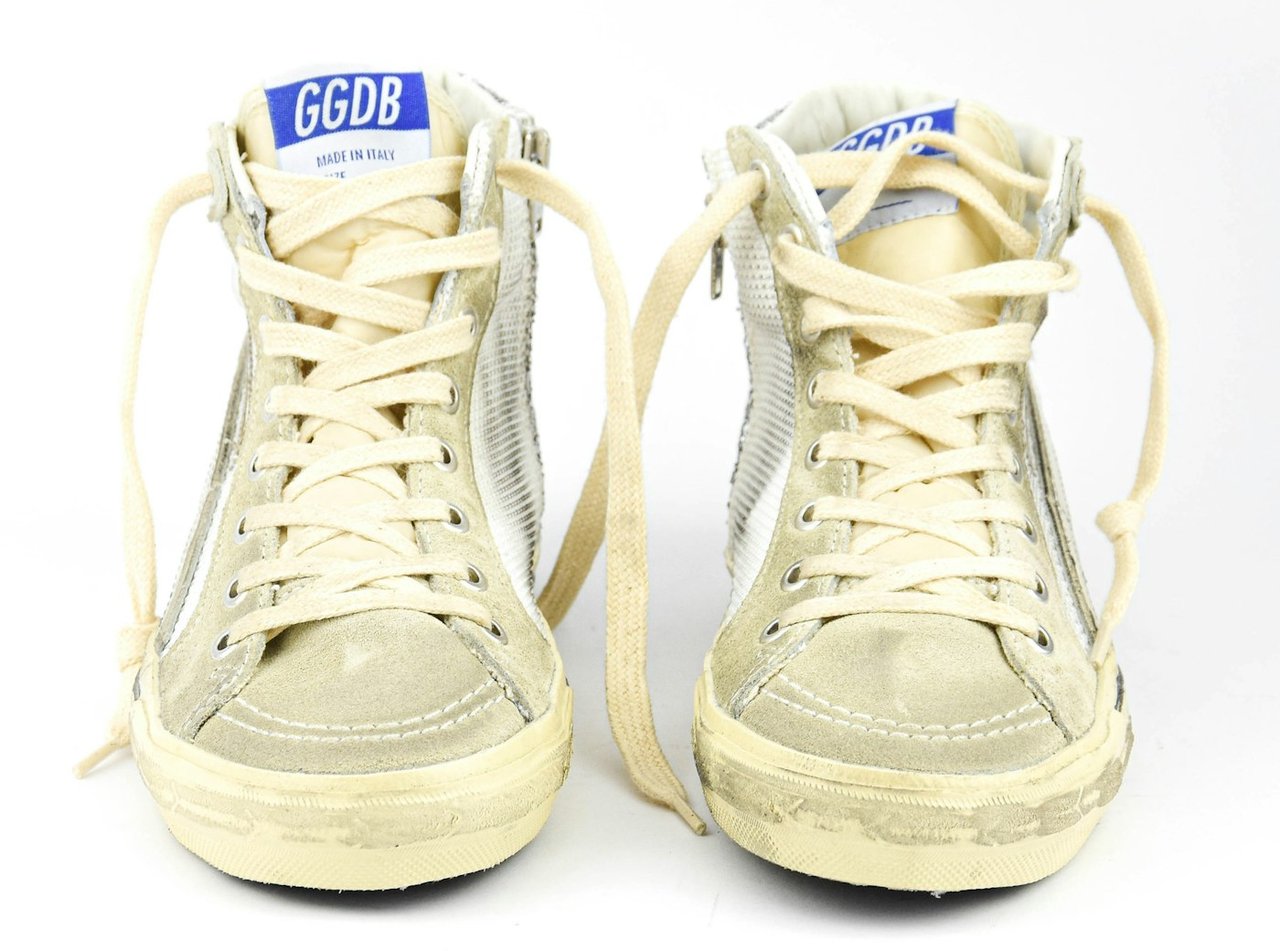 Golden Goose Slide Silver/white Zilver