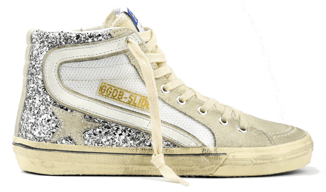 Golden Goose Slide Silver/white Zilver