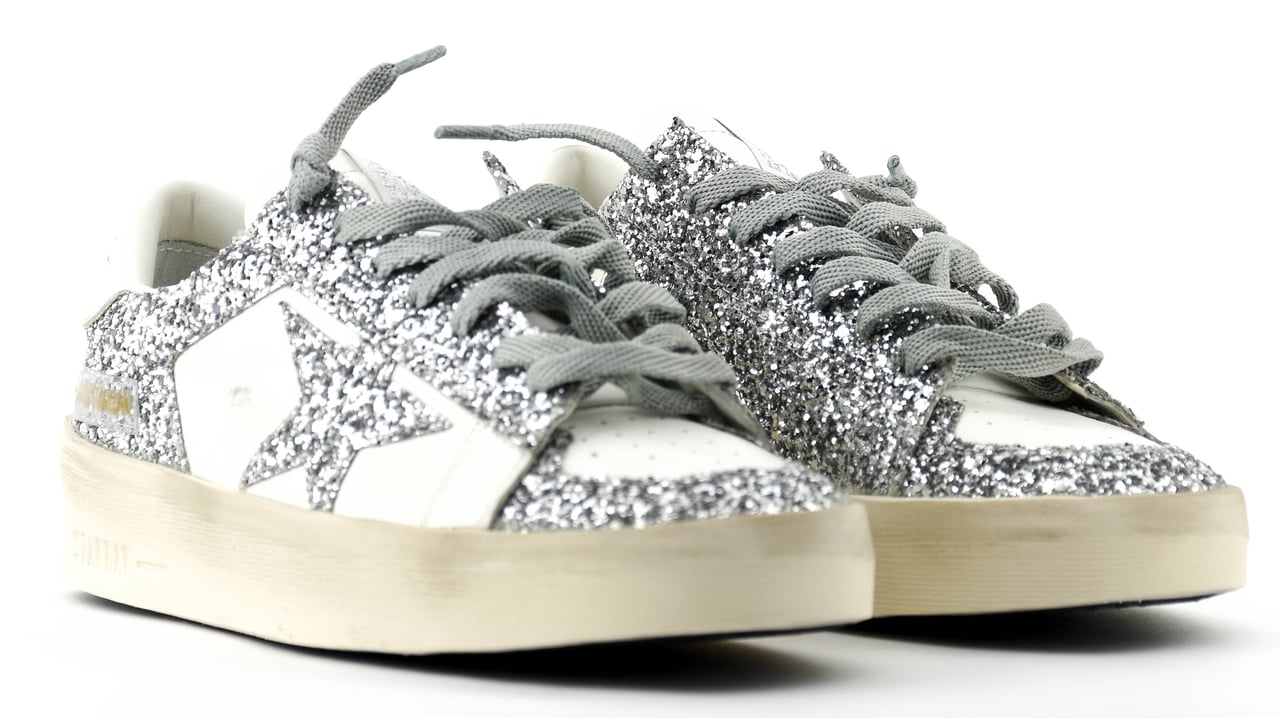 Golden Goose Stardan White Silver Glitter Zilver
