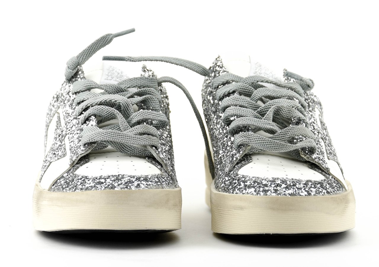 Golden Goose Stardan White Silver Glitter Zilver