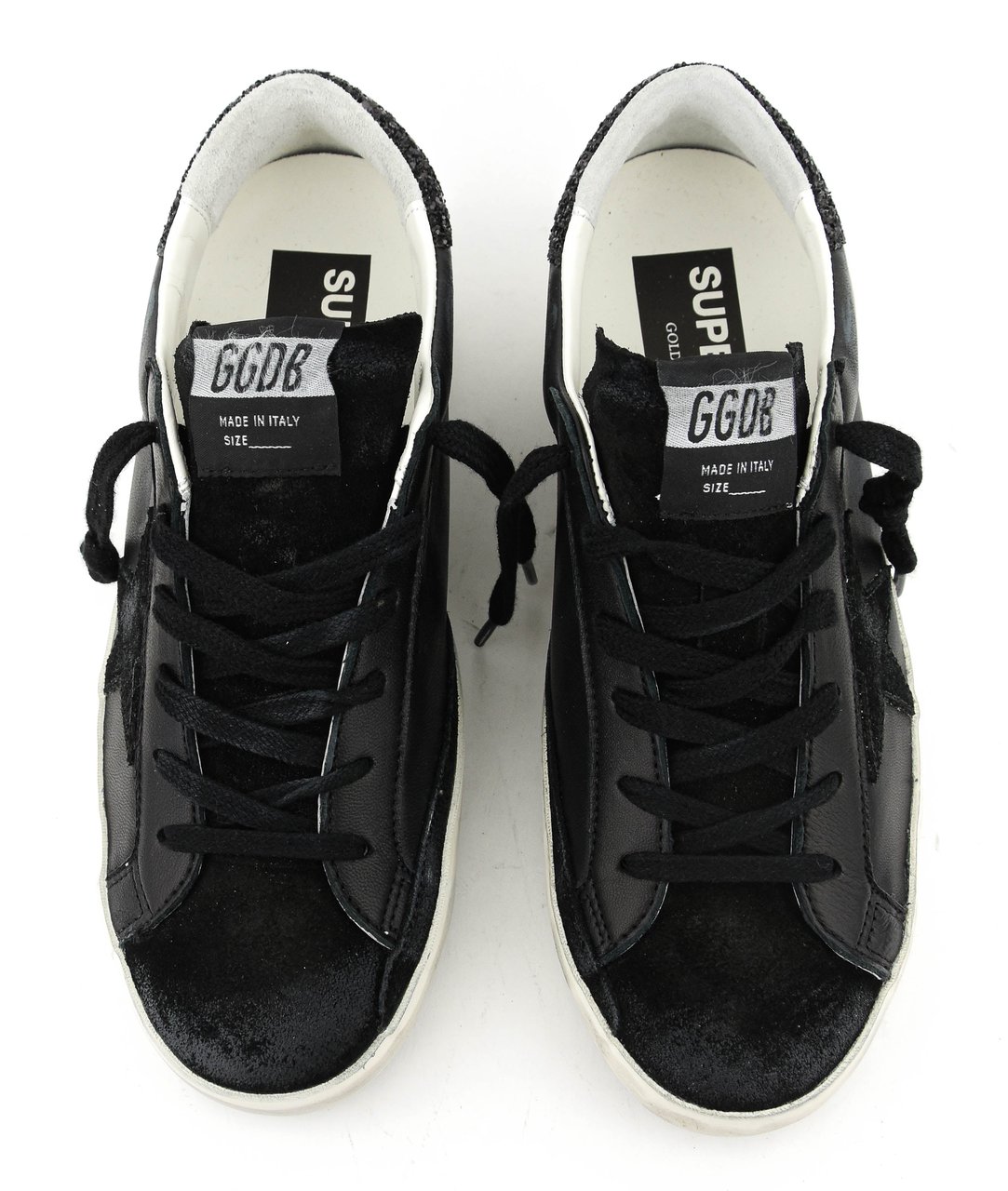 Golden Goose Super Star Black Glitter Zwart