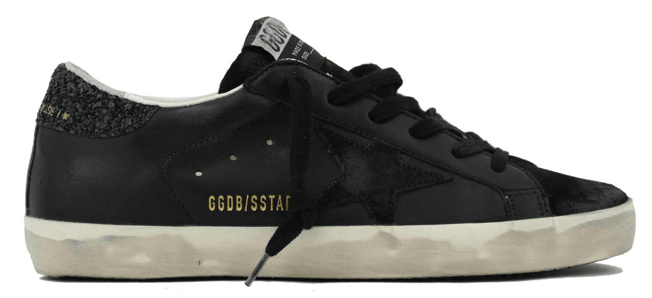 Golden Goose Super Star Black Glitter Zwart