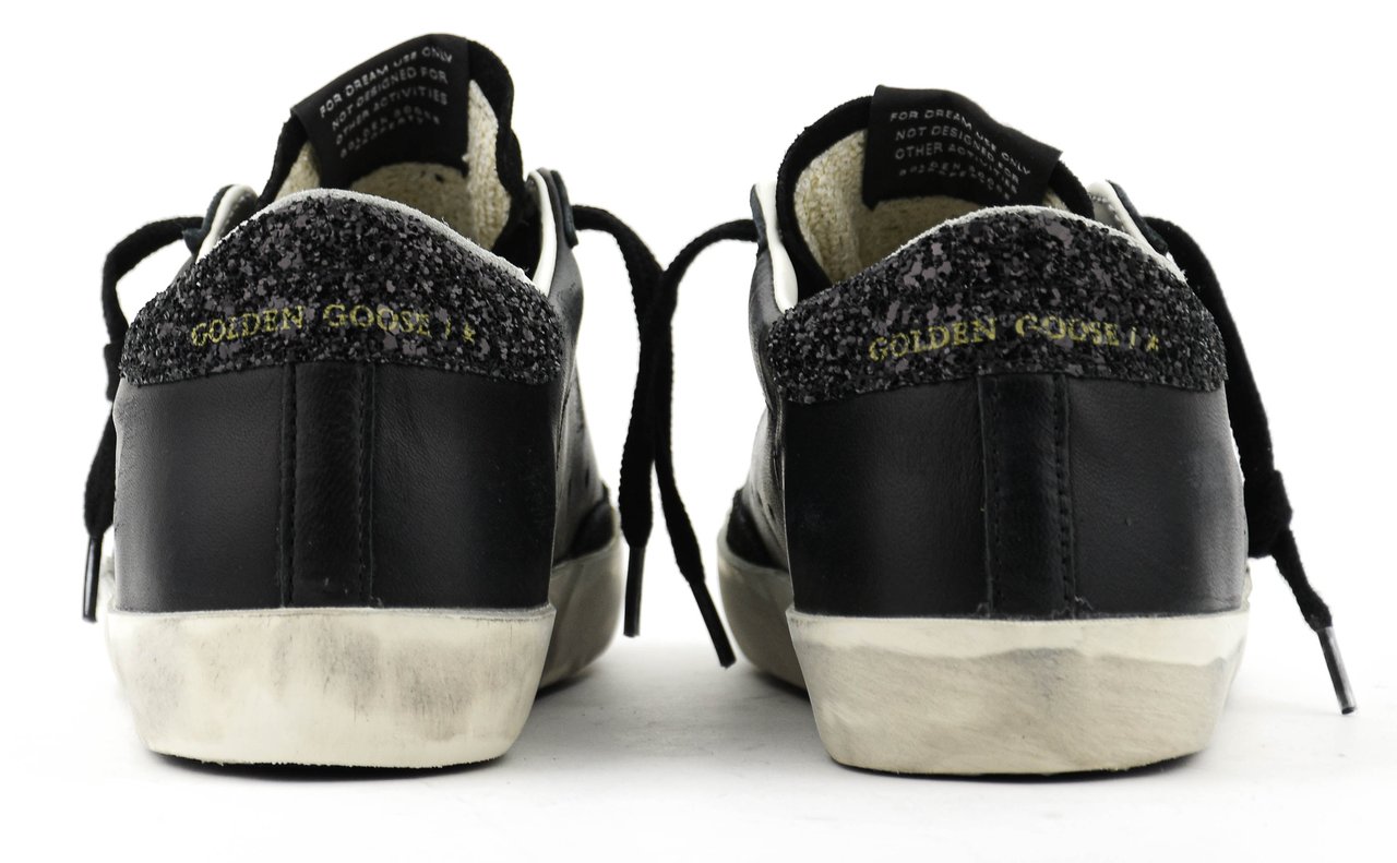 Golden Goose Super Star Black Glitter Zwart