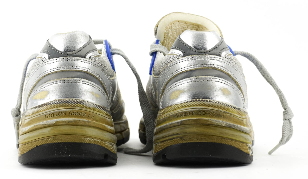 Golden Goose Running Dad Silver Blue Zilver