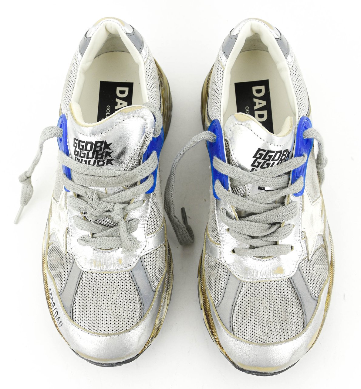 Golden Goose Running Dad Silver Blue Zilver