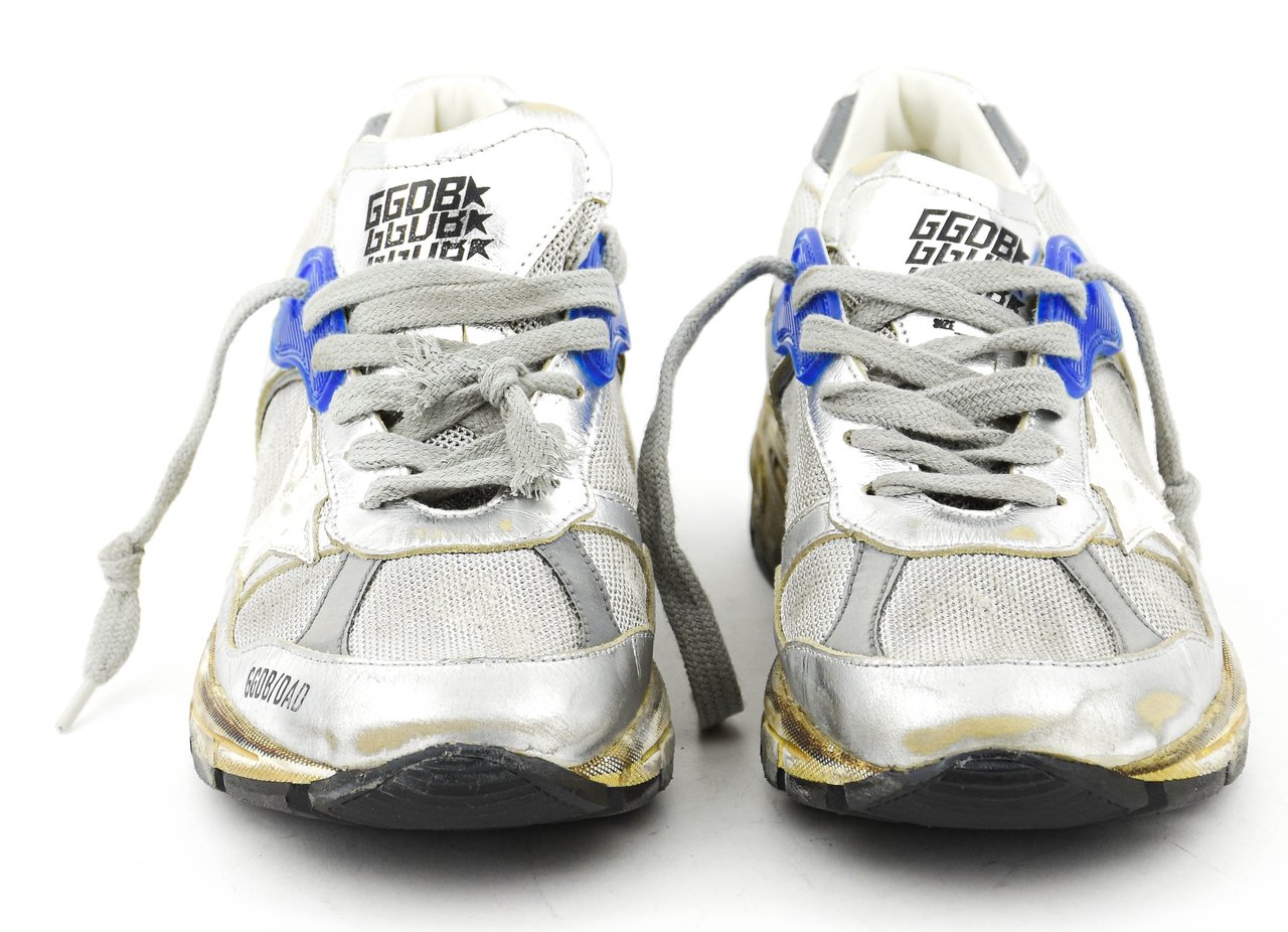 Golden Goose Running Dad Silver Blue Zilver