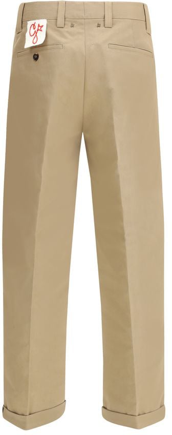 Golden Goose Beige Cotton Chino Pants Goud