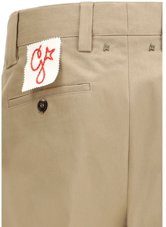 Golden Goose Beige Cotton Chino Pants Goud