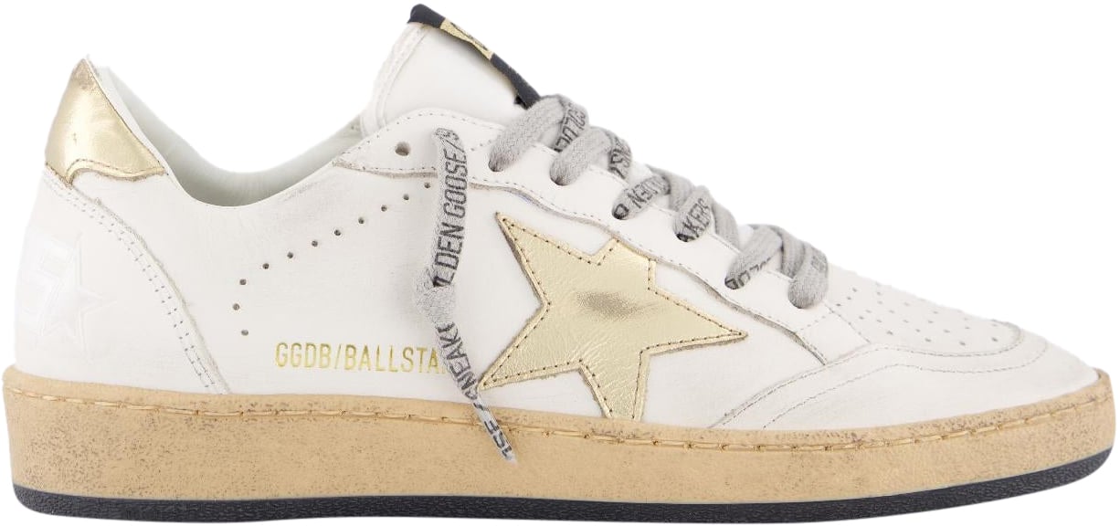 Golden Goose Dames Ball Star Sneaker Wit/Goud Wit