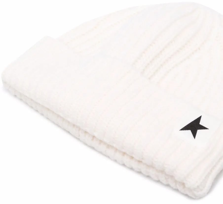 Golden Goose bonnet nervure a patch etoile 2 Beige