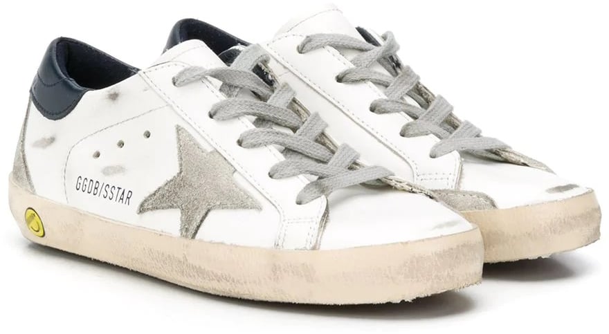 Golden Goose super-star leather upper and heel suede star and s white Wit