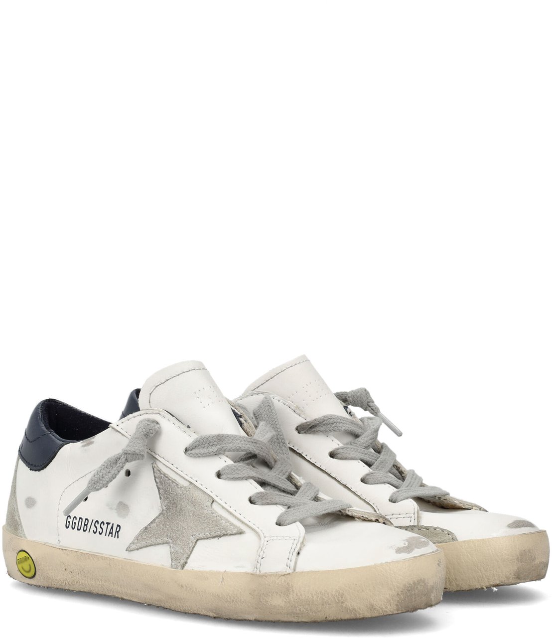 Golden Goose super-star leather upper and heel suede star and s white Wit